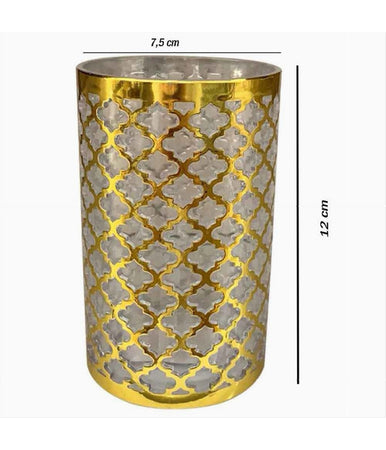 Bicchiere Porta Spazzolini Accessorio Bagno Oro Stile Barocco Arredo Bagni 59104