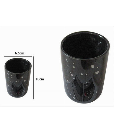 Bicchiere Porta Spazzolini Accessorio Nero Macchiato Moderno Arredo Da Bagno 59927