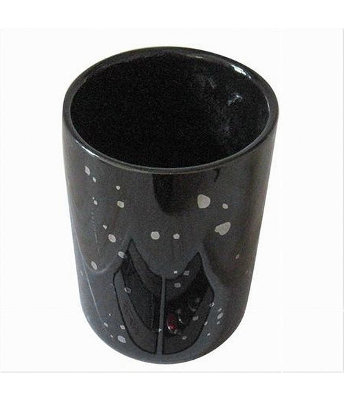 Bicchiere Porta Spazzolini Accessorio Nero Macchiato Moderno Arredo Da Bagno 59927