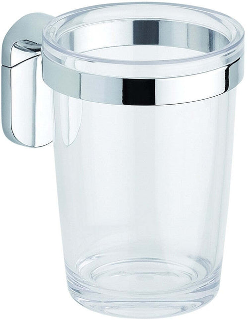 BICCHIERE PORTA SPAZZOLINI ACCIAIO CROMATO E ABS