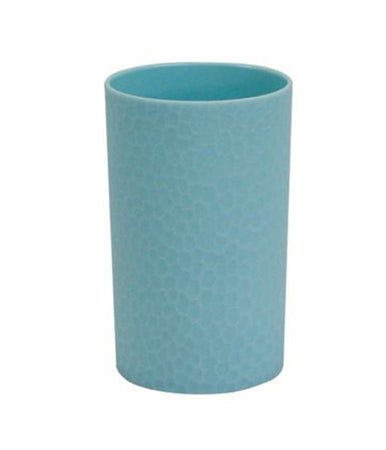 Bicchiere Porta Spazzolini Colore Azzurro Lavorato Accessori Arredo Bagno 79795