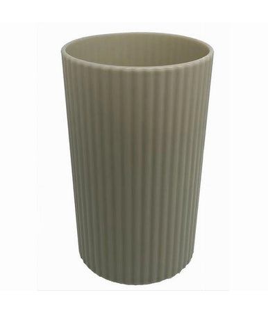 Bicchiere Porta Spazzolini Colore Beige Rigato Accessorio Per Arredo Bagno 79167