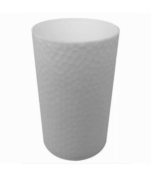 Bicchiere Porta Spazzolini Colore Bianco Lavorato Accessorio Arredo Bagno 79175