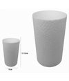 Bicchiere Porta Spazzolini Colore Bianco Lavorato Accessorio Arredo Bagno 79175