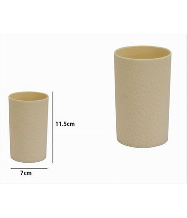 Bicchiere Porta Spazzolini Da Denti Colore Beige Accessorio Arredo Bagno 79791