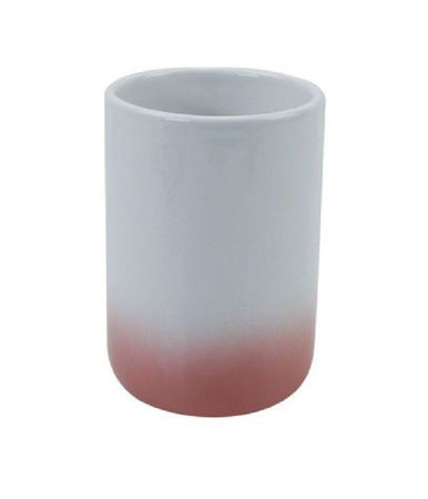 Bicchiere Porta Spazzolini Dentifricio Bianco Rosa Arredo Bagno Accessori 59907