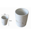 Bicchiere Porta Spazzolini Effetto Marmo Moderno Accessori Arredo Da Bagno 59886