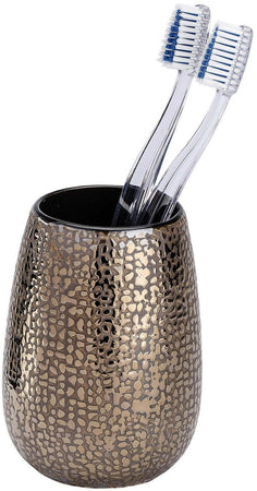 Bicchiere porta spazzolini Marrakesh in ceramica marrone