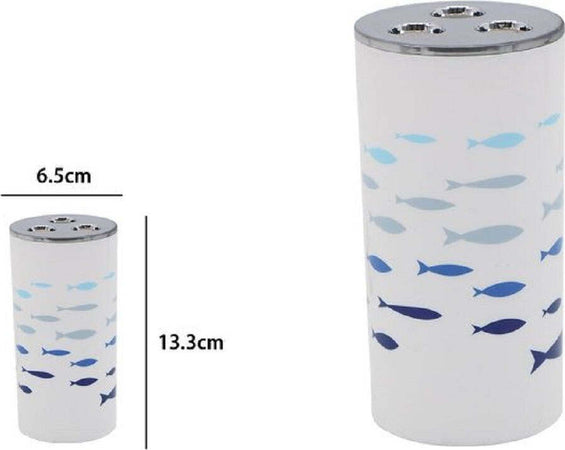 Bicchiere Porta Spazzolino 3 Fori In Plastica Accessorio Bagno Pesciolini 69882 Casa, arredamento e bricolage > Accessori Bagno > Set da Bagno Trade Shop italia - Napoli, Commerciovirtuoso.it
