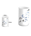 Bicchiere Porta Spazzolino Bianco Con Pesciolini In Ceramica Arredo Bagno 69876