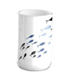 Bicchiere Porta Spazzolino Bianco Con Pesciolini In Ceramica Arredo Bagno 69876