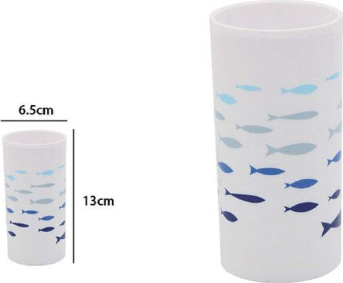 Bicchiere Porta Spazzolino Bianco In Plastica Accessorio Bagno Pesciolini 69881 Casa e cucina/Bagno/Accessori per il bagno/Dosatori e porta accessori/Bicchieri porta spazzolini Trade Shop italia - Napoli, Commerciovirtuoso.it