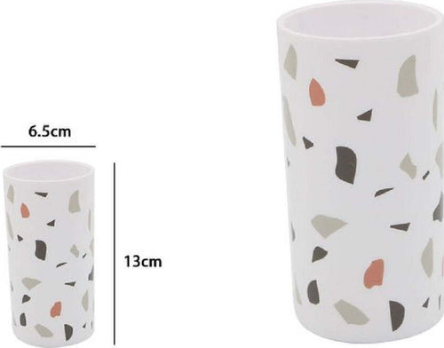 Bicchiere Porta Spazzolino Graniglia Bianco Multicolore Plastica 13x6.5cm 69840 Casa, arredamento e bricolage > Accessori Bagno > Set da Bagno Trade Shop italia - Napoli, Commerciovirtuoso.it