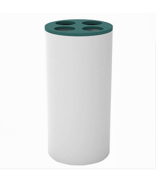 Bicchiere Portaspazzolini 4 Fori Bianco Verde In Plastica Accessorio Bagno 69979