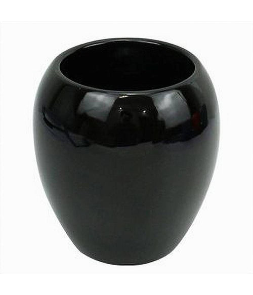 Bicchiere Portaspazzolini Ceramica Nero Moderno Accessorio Arredo Da Bagno 79249