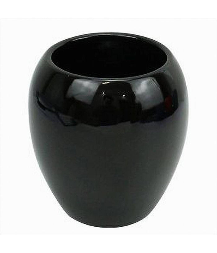 Porta Spazzolini Da Parete In Ceramica Nera - Set Con Bicchiere - Serie Piazza Bremermann®