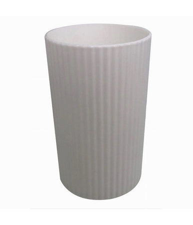 Bicchiere Portaspazzolini Colore Bianco Rigato Accessorio Per Arredo Bagno 79163