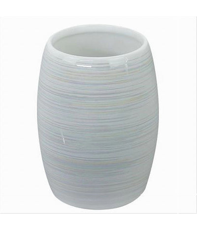 Bicchiere Portaspazzolini Dentifricio Arredo Bagno Ceramica Effetto Striato 59870