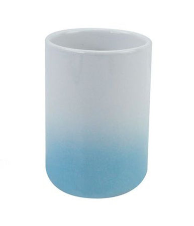 Bicchiere Portaspazzolini Dentifricio Bianco Azzurro Arredo Bagno Accessori 59911