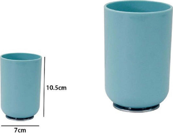 Bicchiere Portaspazzolini Dentifricio Celeste Silver Accesori Arredo Bagno 79888 Casa e cucina/Bagno/Accessori per il bagno/Dosatori e porta accessori/Bicchieri porta spazzolini Trade Shop italia - Napoli, Commerciovirtuoso.it
