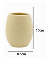 Bicchiere Portaspazzolini In Ceramica Rigata Gialla Accessori Arredo Bagno 79961