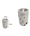 Bicchiere Portaspazzolino 2 Fori Graniglia Bianco Multicolore Arredo Bagno 69543