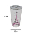 Bicchiere Portaspazzolino A 3 Fori Decorato Scritta Paris Accessorio Bagno 87041