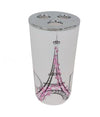 Bicchiere Portaspazzolino A 3 Fori Decorato Scritta Paris Accessorio Bagno 87041