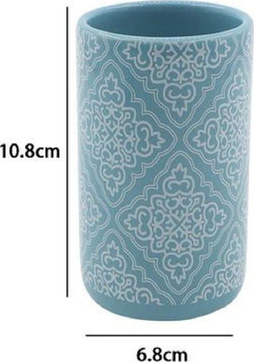 Bicchiere Portaspazzolino Azzurro Con Maioliche Accessori Bagno 6.8x10.8cm 87022 Casa e cucina/Bagno/Accessori per il bagno/Dosatori e porta accessori/Bicchieri porta spazzolini Trade Shop italia - Napoli, Commerciovirtuoso.it