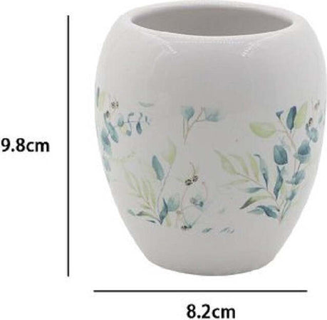 Bicchiere Portaspazzolino Spazzolini Decorato Fiori Foglie Accessori Bagno 87050 Casa e cucina/Bagno/Accessori per il bagno/Dosatori e porta accessori/Bicchieri porta spazzolini Trade Shop italia - Napoli, Commerciovirtuoso.it