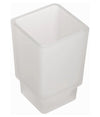 Bicchiere Ricambio Porta Spazzolino In Vetro Cubo Satinato Bagno Accessori 87263