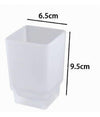 Bicchiere Ricambio Porta Spazzolino In Vetro Cubo Satinato Bagno Accessori 87263