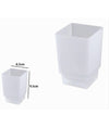 Bicchiere Ricambio Porta Spazzolino In Vetro Cubo Satinato Bagno Accessori 87263
