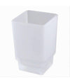 Bicchiere Ricambio Porta Spazzolino In Vetro Cubo Satinato Bagno Accessori 87263