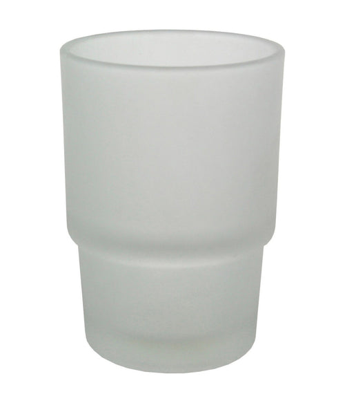 Bicchiere Ricambio Porta Spazzolino In Vetro Satinato Bagno Accessori 9,5x6,7 Cm