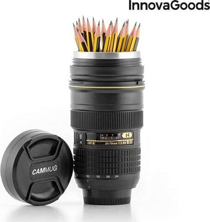 Bicchiere termico con Coperchio 400ml teleobiettivo Casa e cucina/Organizzazione interni/Contenitori e barattoli da cucina/Thermos/Contenitori per bevande isolati/Tazze e mug Led Mall Home - Napoli, Commerciovirtuoso.it