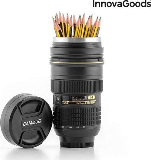 Bicchiere termico con Coperchio 400ml teleobiettivo Casa e cucina/Organizzazione interni/Contenitori e barattoli da cucina/Thermos/Contenitori per bevande isolati/Tazze e mug Led Mall Home - Napoli, Commerciovirtuoso.it