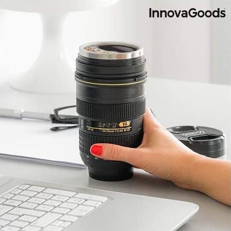 Bicchiere termico con Coperchio 400ml teleobiettivo Casa e cucina/Organizzazione interni/Contenitori e barattoli da cucina/Thermos/Contenitori per bevande isolati/Tazze e mug Led Mall Home - Napoli, Commerciovirtuoso.it