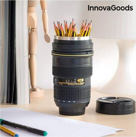 Bicchiere termico con Coperchio 400ml teleobiettivo Casa e cucina/Organizzazione interni/Contenitori e barattoli da cucina/Thermos/Contenitori per bevande isolati/Tazze e mug Led Mall Home - Napoli, Commerciovirtuoso.it
