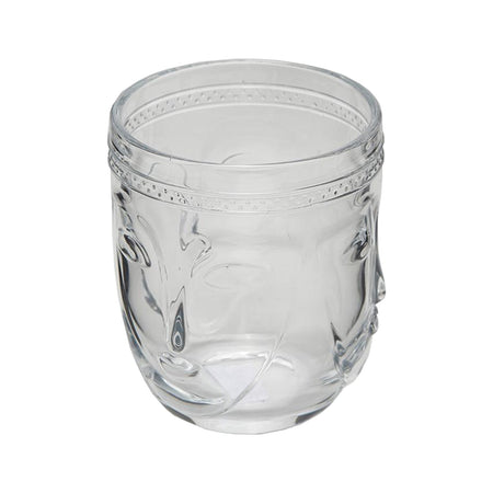 Set 4 Bicchieri in Vetro Trasparente "Visage" Faccia Bombata arredamento moderno