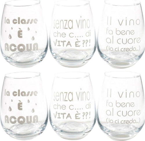 Bicchieri in vetro con scritte da 460 mL da 11 cm, confezione da 6 pezzi Casa e cucina/Decorazioni per interni/Addobbi e decorazioni per ricorrenze/Decorazioni natalizie/Oggettistica MagiediNatale.it - Altamura, Commerciovirtuoso.it
