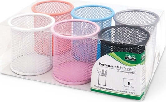 Bicchieri portapenne - rete metallica colorata - 8 5x10 cm - Lebez - conf. 6 pezzi Cancelleria e prodotti per ufficio/Archivio ufficio e accessori per scrivania/Accessori da scrivania e archiviazione/Vaschette portacorrispondenza Eurocartuccia - Pavullo, Commerciovirtuoso.it