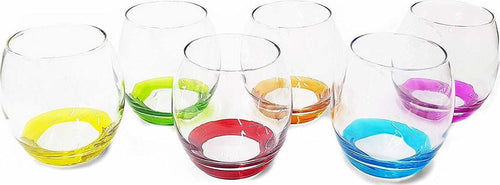 Bicchieri Tondo 6 Pezzi Fondo Colorati In Vetro Da Tavola Multicolore Made Italy Casa e cucina/Stoviglie/Bicchieri e cristalli/Calici da acqua Trade Shop italia - Napoli, Commerciovirtuoso.it