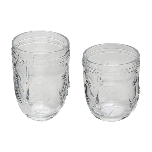Set 4 Bicchieri in Vetro Trasparente Visage Faccia Bombata arredamento moderno
