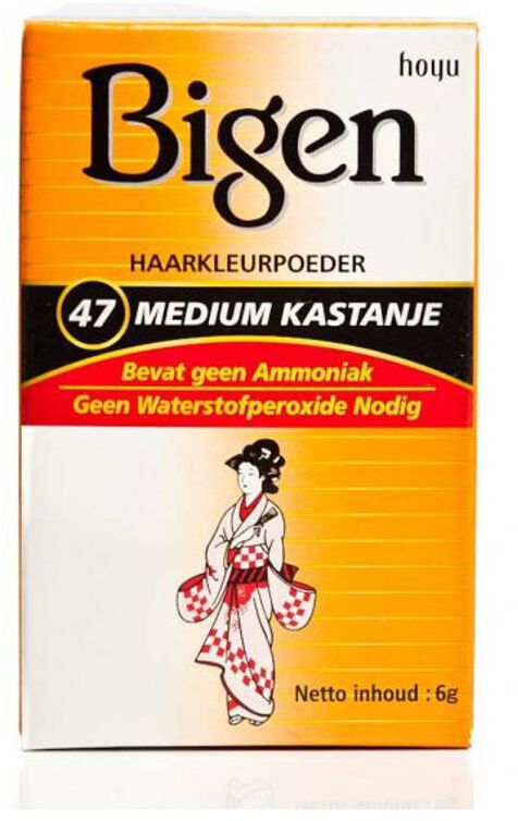 Bigen Colore Permanente per Capelli in Polvere Castano Medio Numero 47