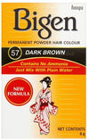 BIGEN DARK BROWN COLORE CAPELLI IN POLVERE SOLUBILE MARRONE SCURO N. 57