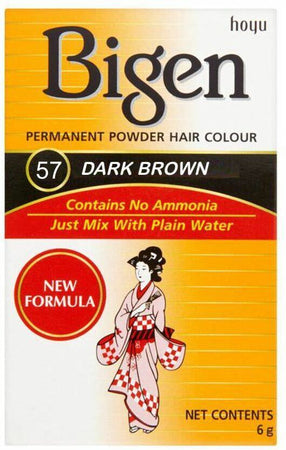 BIGEN DARK BROWN COLORE CAPELLI IN POLVERE SOLUBILE MARRONE SCURO N. 57