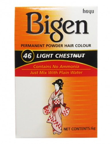BIGEN POWDER HAIR COLOR NO 46 LIGHT CHESTNUT COLORE PER CAPELLI.