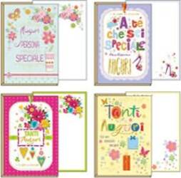 Biglietto - Tanti auguri - 11 7 x 17 cm - finiture in oro a rilievo - Kartos Cancelleria e prodotti per ufficio/Carta blocchi e quaderni/Biglietti e cartoncini/Biglietti di auguri Eurocartuccia - Pavullo, Commerciovirtuoso.it