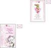 Biglietto-Auguri-Battesimo-Rosa-Bambina-Glitter-Nascita-Congratulazioni-Busta